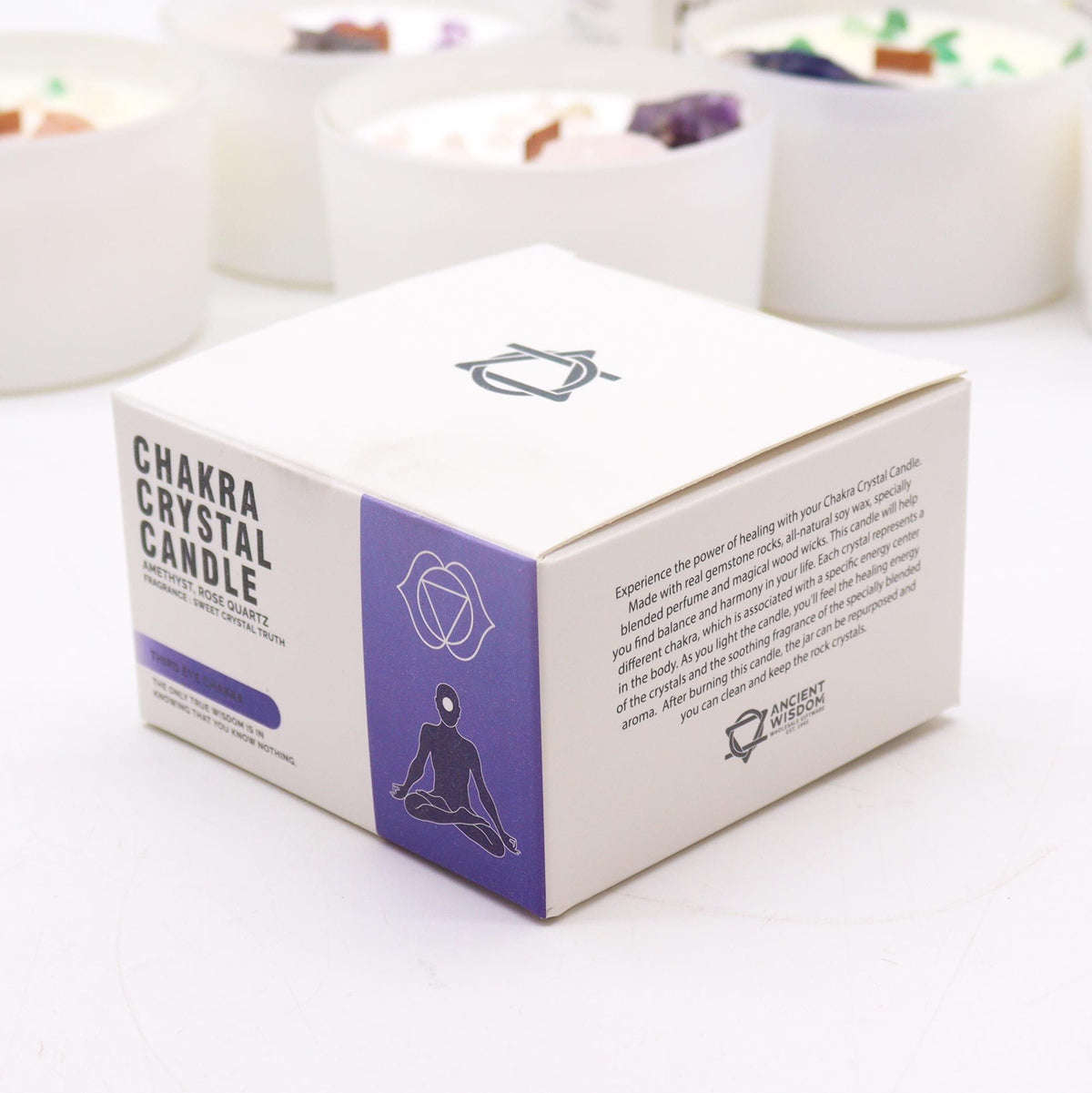 Chakra Crystal Candles - Third Eye Chakra - Spiru-shop.nl
