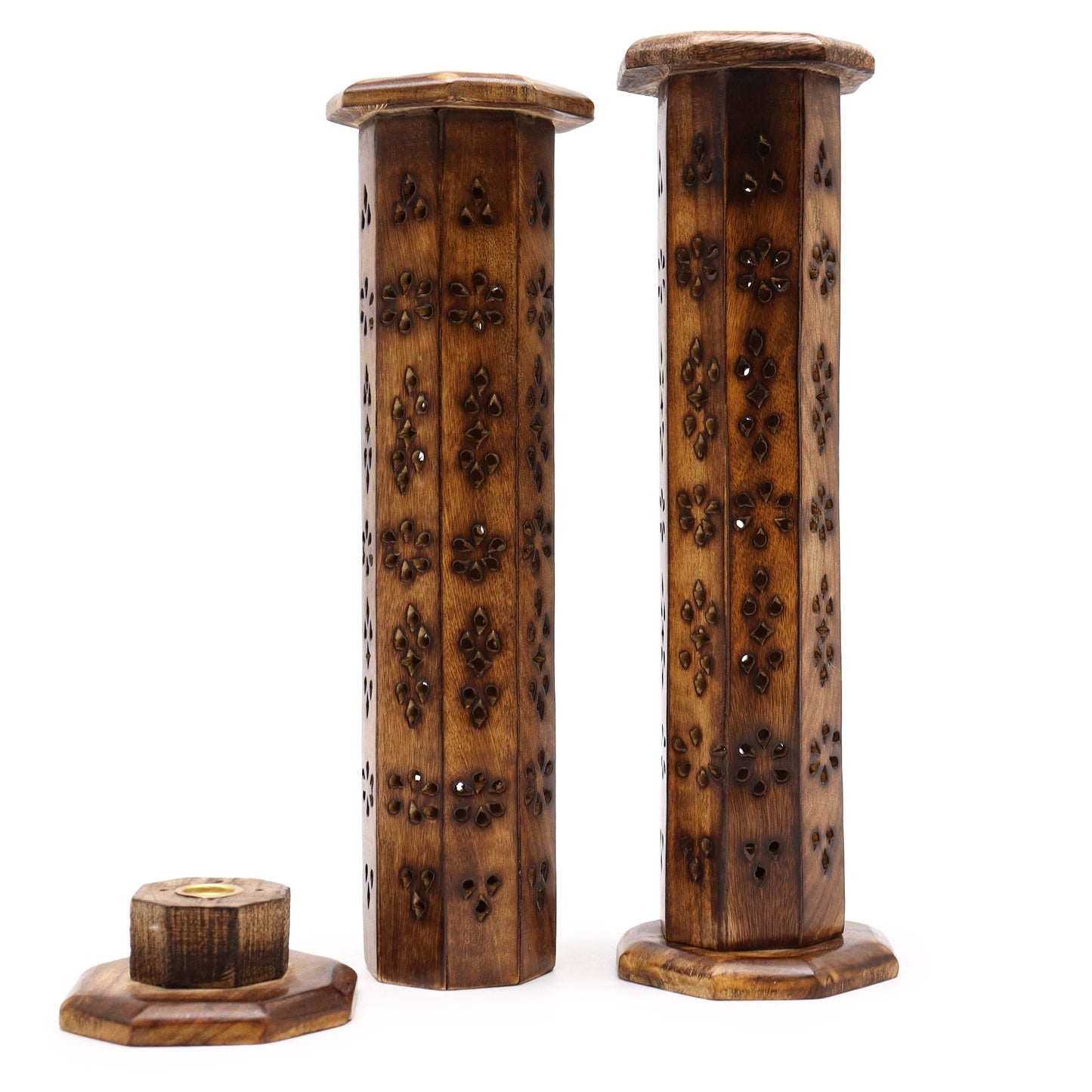 Mango Wood Hexagonal Tower - Spiru-shop.nl