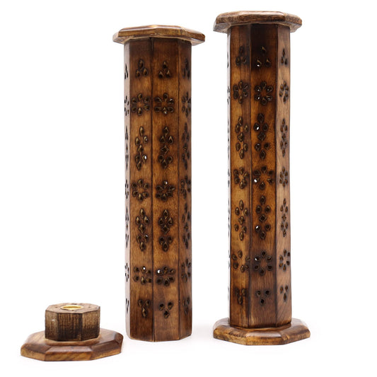 Mango Wood Hexagonal Tower - Spiru-shop.nl