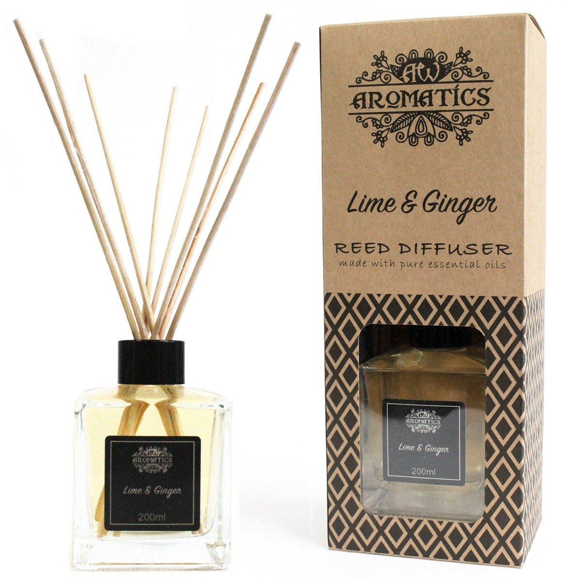 200ml Lime & Ginger Essential Oil Reed Diffuser - Spiru-shop.nl