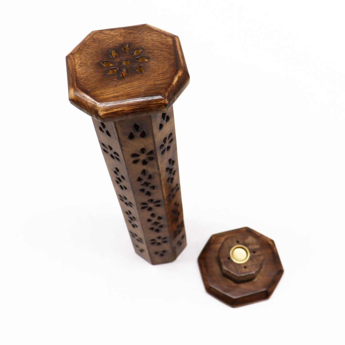 Mango Wood Hexagonal Tower - Spiru-shop.nl