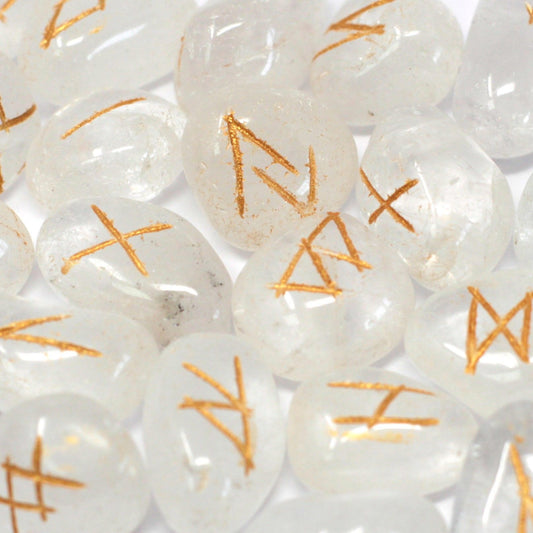 Indian Runes in Pouch - Crystal - Spiru-shop.nl