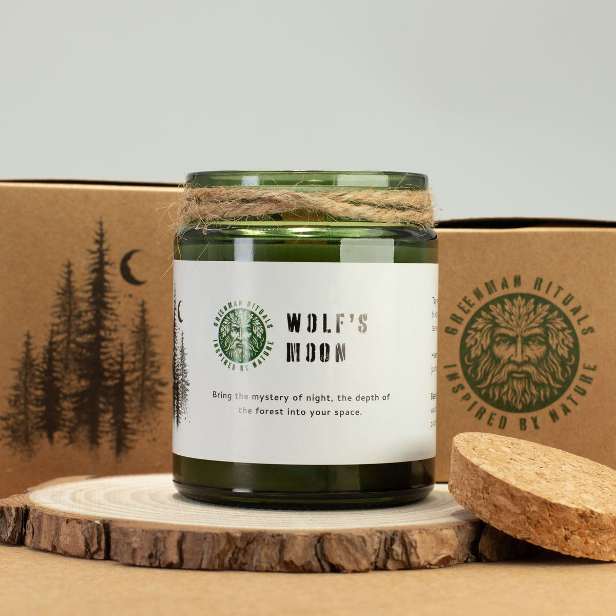Greenman Woodwick Soy Candle - Wolf's Moon - Spiru-shop.nl