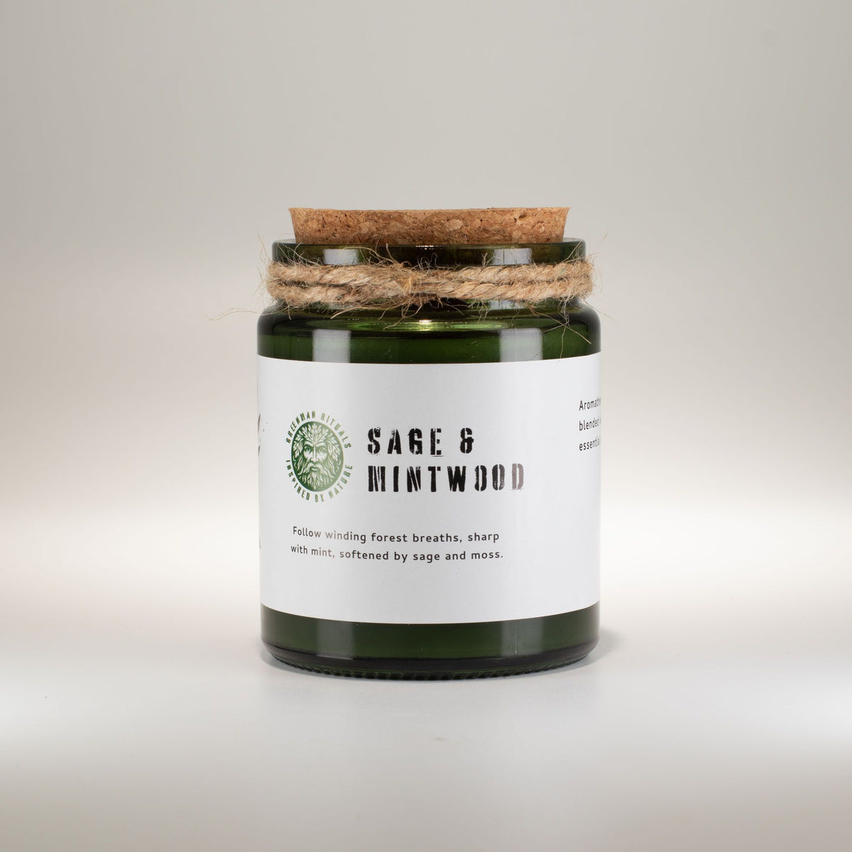 Greenman Woodwick Soy Candle - Sage & Mintwood - Spiru-shop.nl