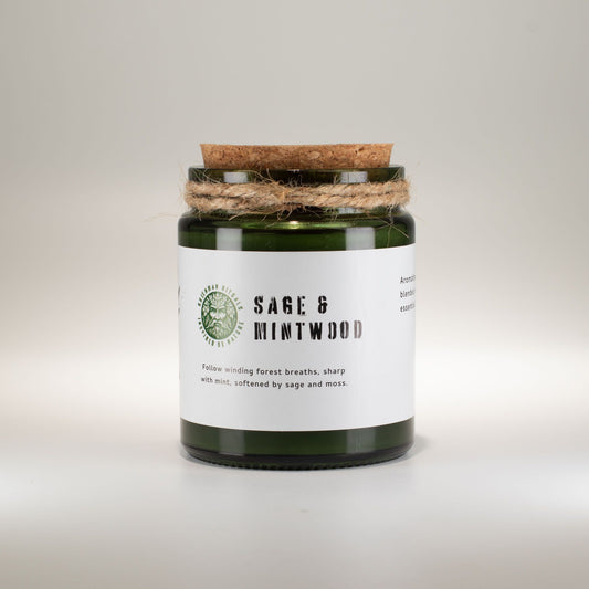 Greenman Woodwick Soy Candle - Sage & Mintwood - Spiru-shop.nl