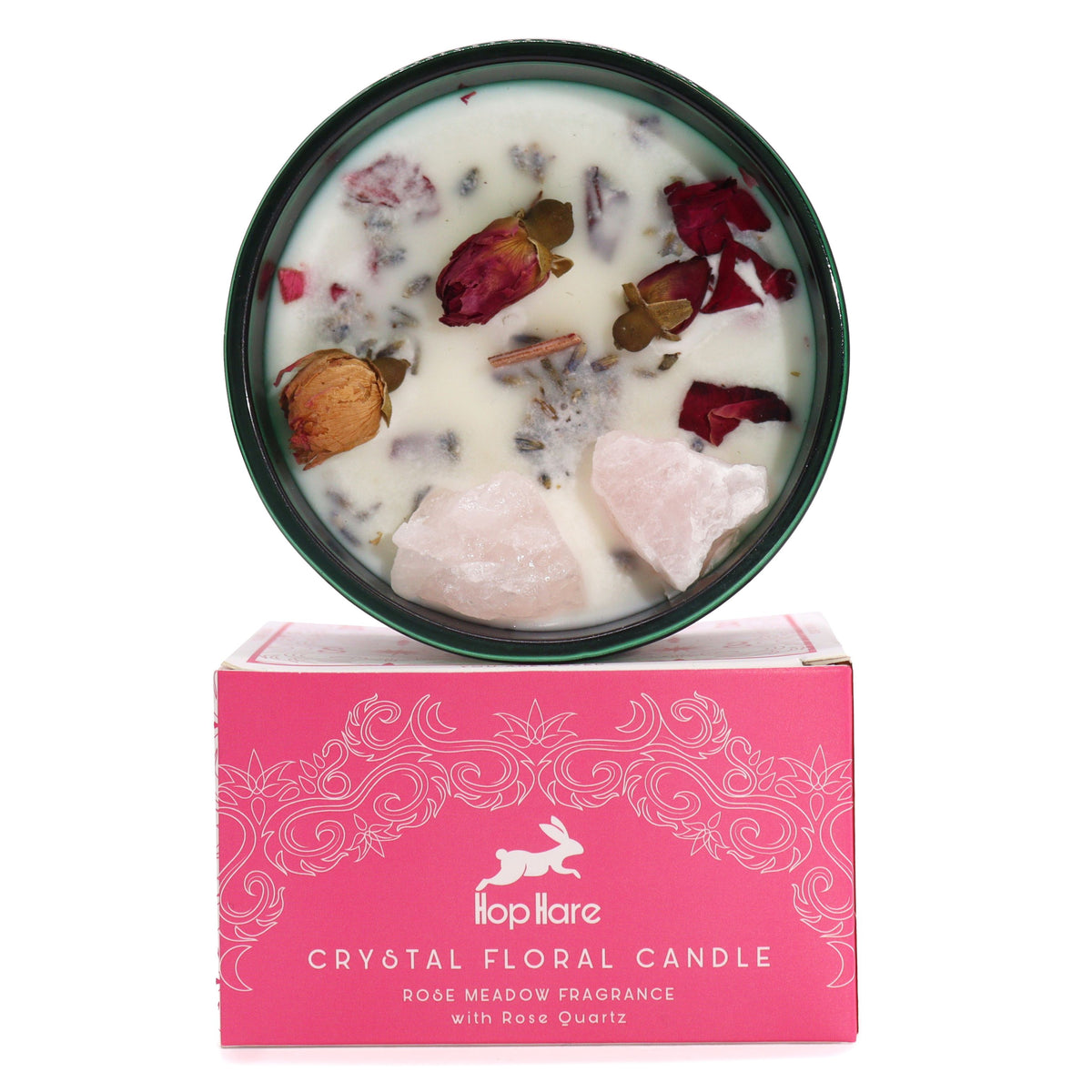 Hop Hare Crystal Magic Flower Candle - The Lovers - Spiru-shop.nl