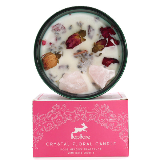 Hop Hare Crystal Magic Flower Candle - The Lovers - Spiru-shop.nl