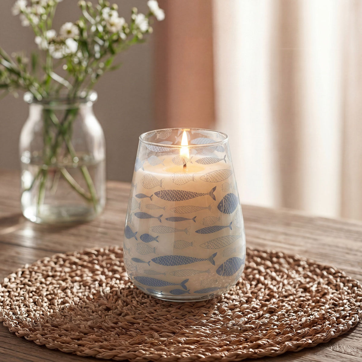 Tall Glass Jar Candles - Seabreeze - Spiru-shop.nl