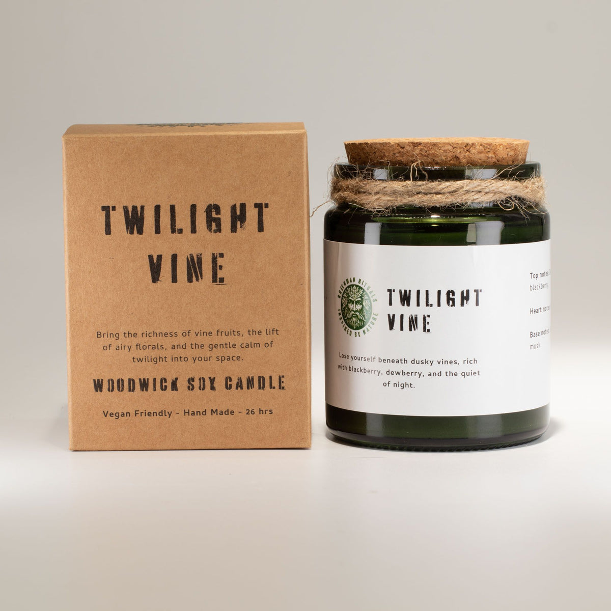 Greenman Woodwick Soy Candle - Twilight Vine - Spiru-shop.nl