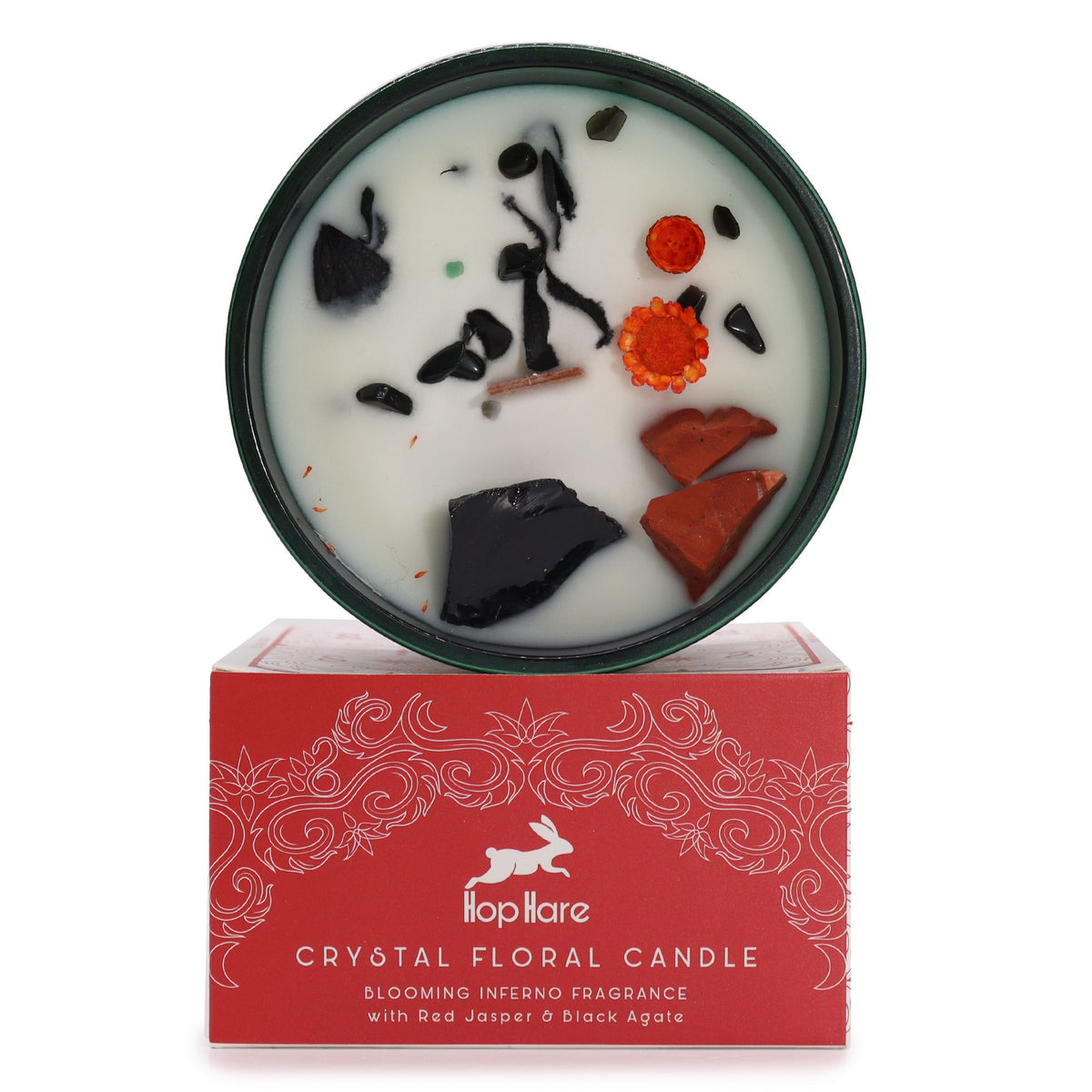 Hop Hare Crystal Magic Flower Candle - The Devil - Spiru-shop.nl