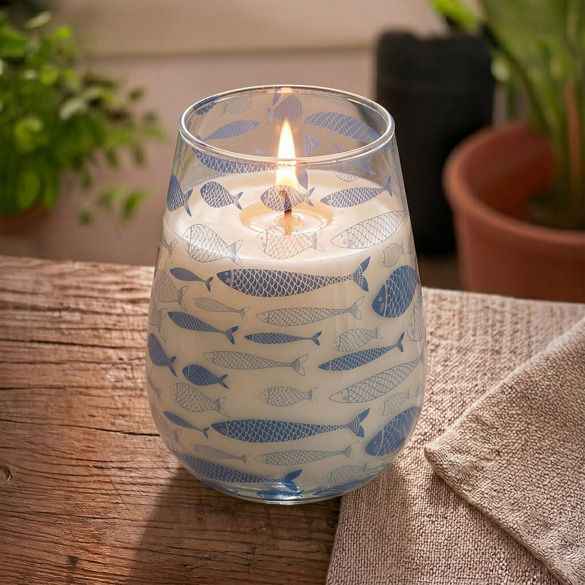 Tall Glass Jar Candles - Seabreeze - Spiru-shop.nl