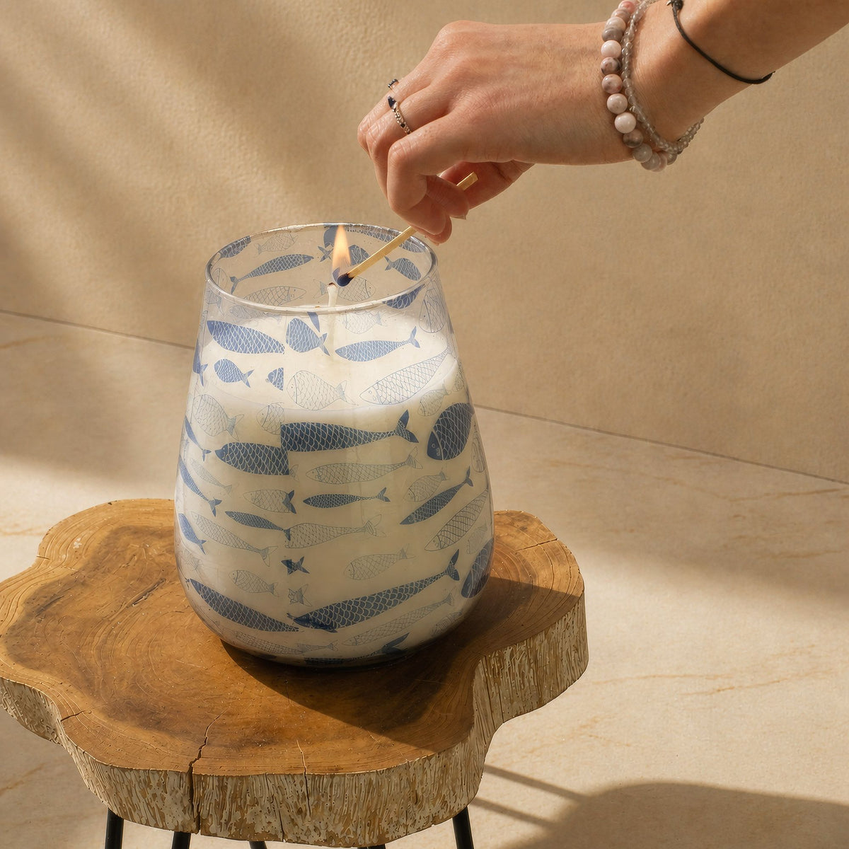 Tall Glass Jar Candles - Seabreeze - Spiru-shop.nl
