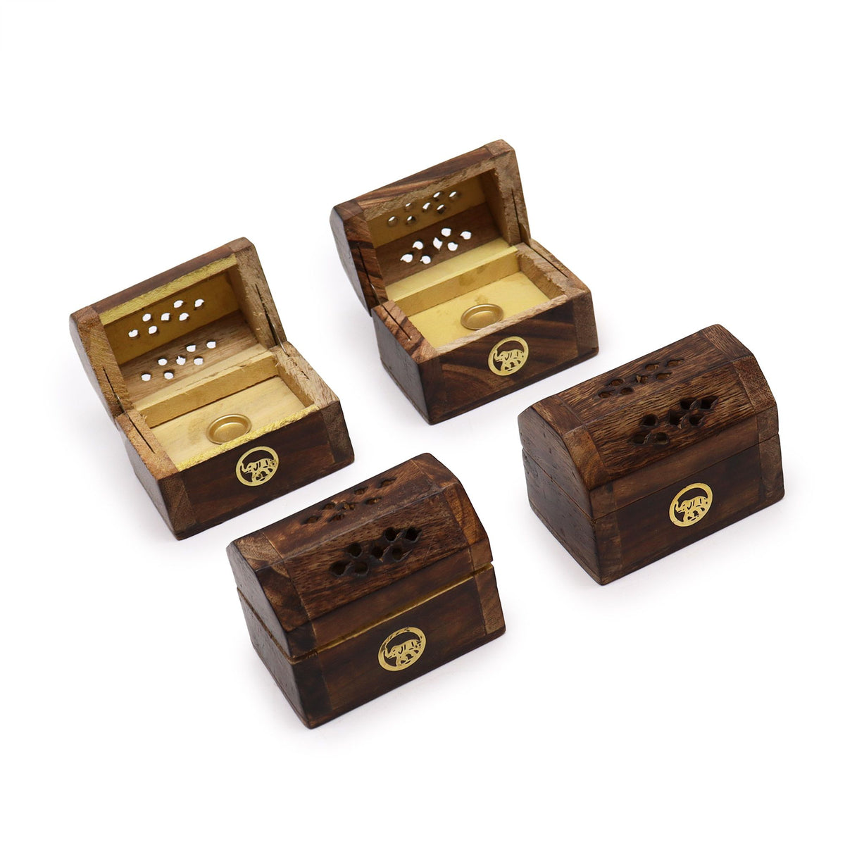 Mini Incense Cone Smoke Box - Mango Wood - Spiru-shop.nl