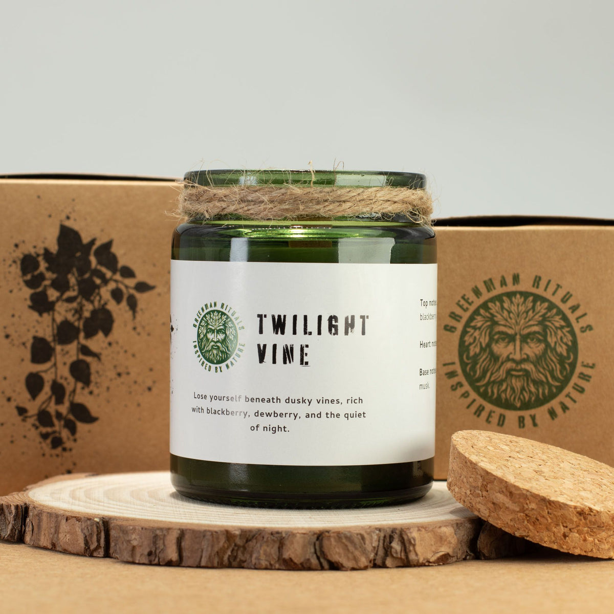 Greenman Woodwick Soy Candle - Twilight Vine - Spiru-shop.nl