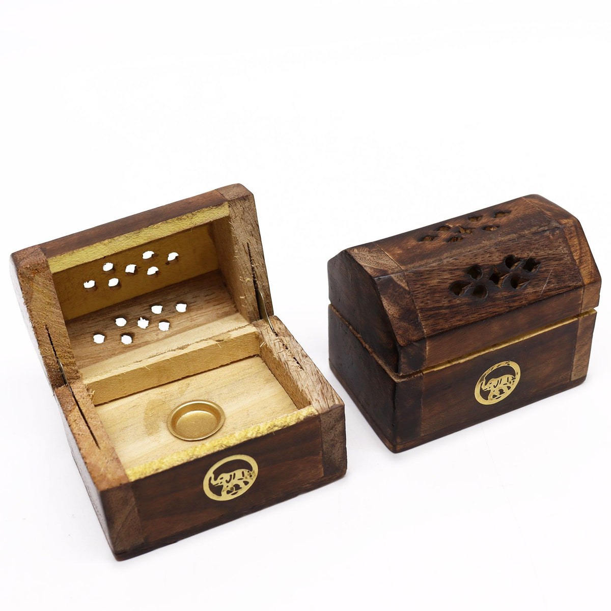 Mini Incense Cone Smoke Box - Mango Wood - Spiru-shop.nl