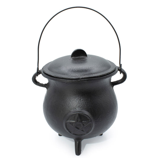 Extra Huge Cast Iron Cauldron with Pentagram 23x18cm (at least 4kg)