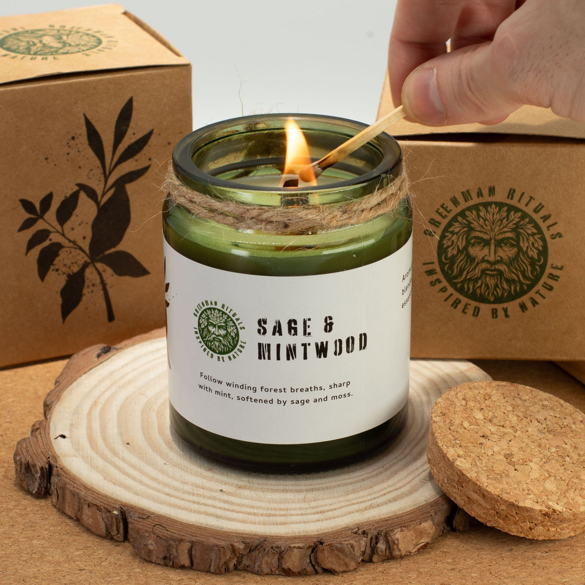 Greenman Woodwick Soy Candle - Twilight Vine - Spiru-shop.nl