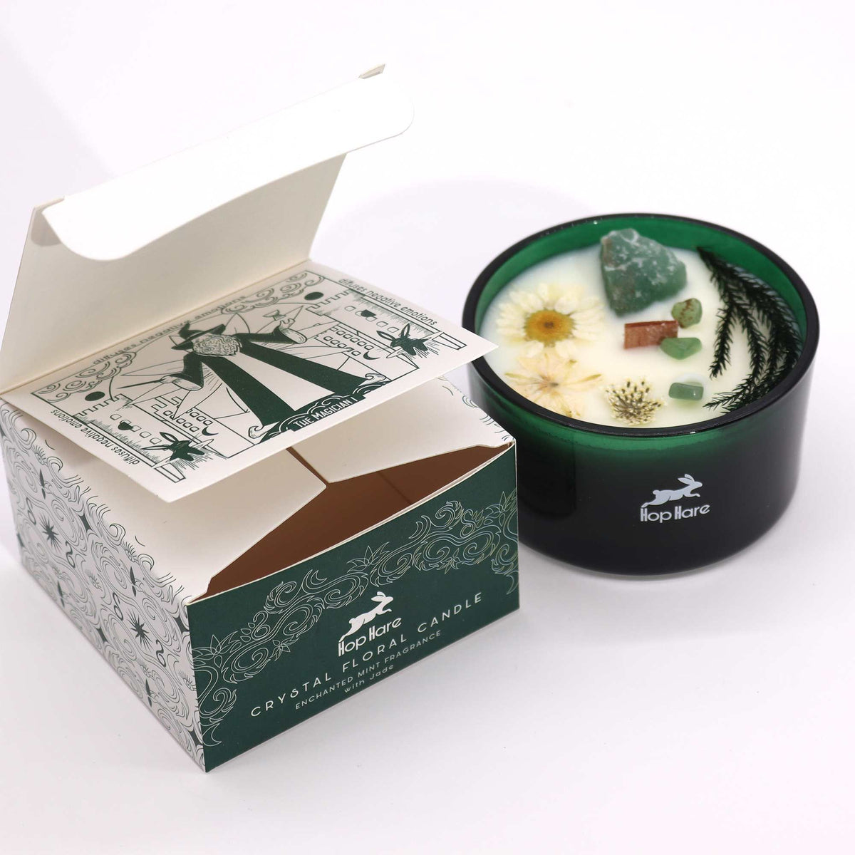 Hop Hare Crystal Magic Flower Candle - The Magician - Spiru-shop.nl