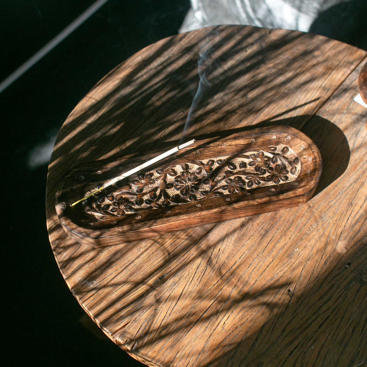 Large Incense Tray 30x10cm - Flower Design - Spiru-shop.nl