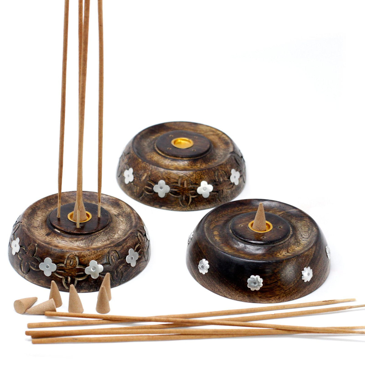 Cone & Stick Burner- Asst Design - Mango Wood - Spiru-shop.nl