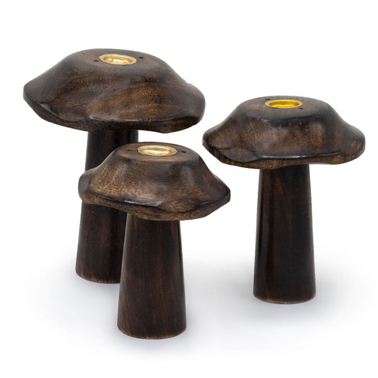 Set of 3 Flat Incense Cone Mushrooms (13cm 12cm 11cm) - Spiru-shop.nl