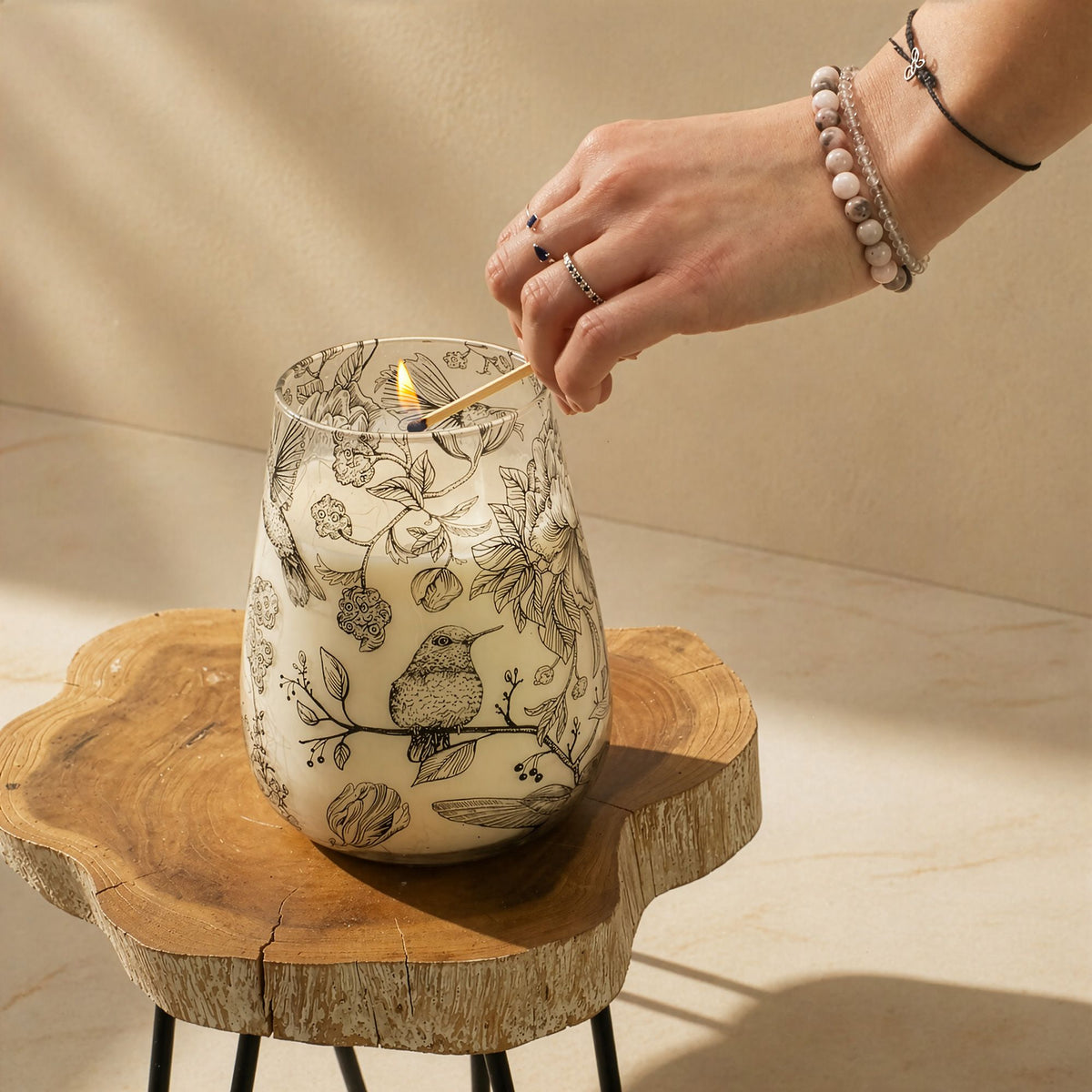 Tall Glass Jar Candles - Drawn by Flame - Spiru-shop.nl