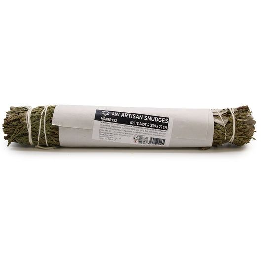 Smudge Stick - White Sage & Cedar 22 cm - Spiru-shop.nl