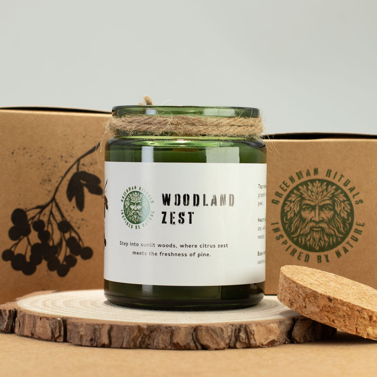 Greenman Woodwick Soy Candle - Woodland Zest - Spiru-shop.nl