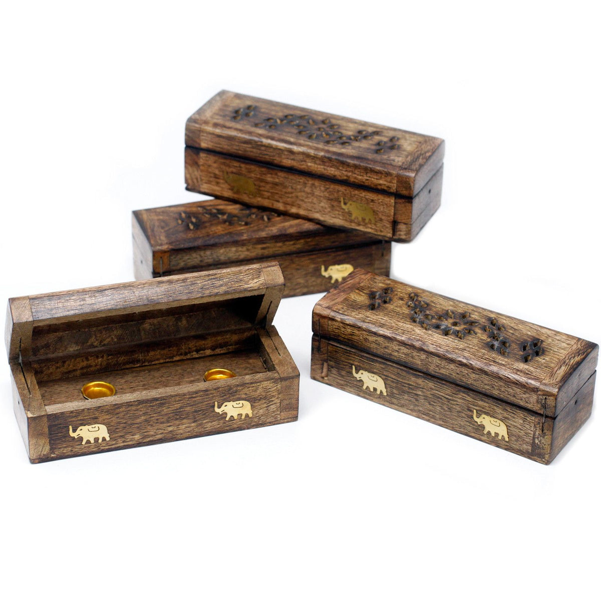 Incense Cone Smoke Box 6" - Mango Wood - Spiru-shop.nl