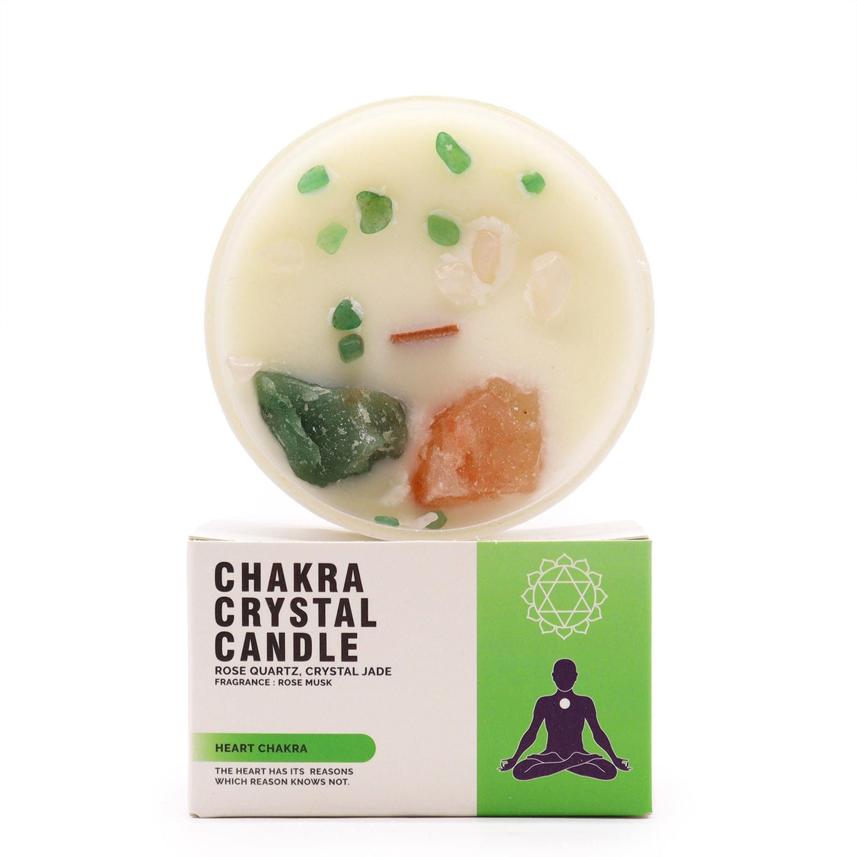 Chakra Crystal Candles - Heart Chakra - Spiru-shop.nl