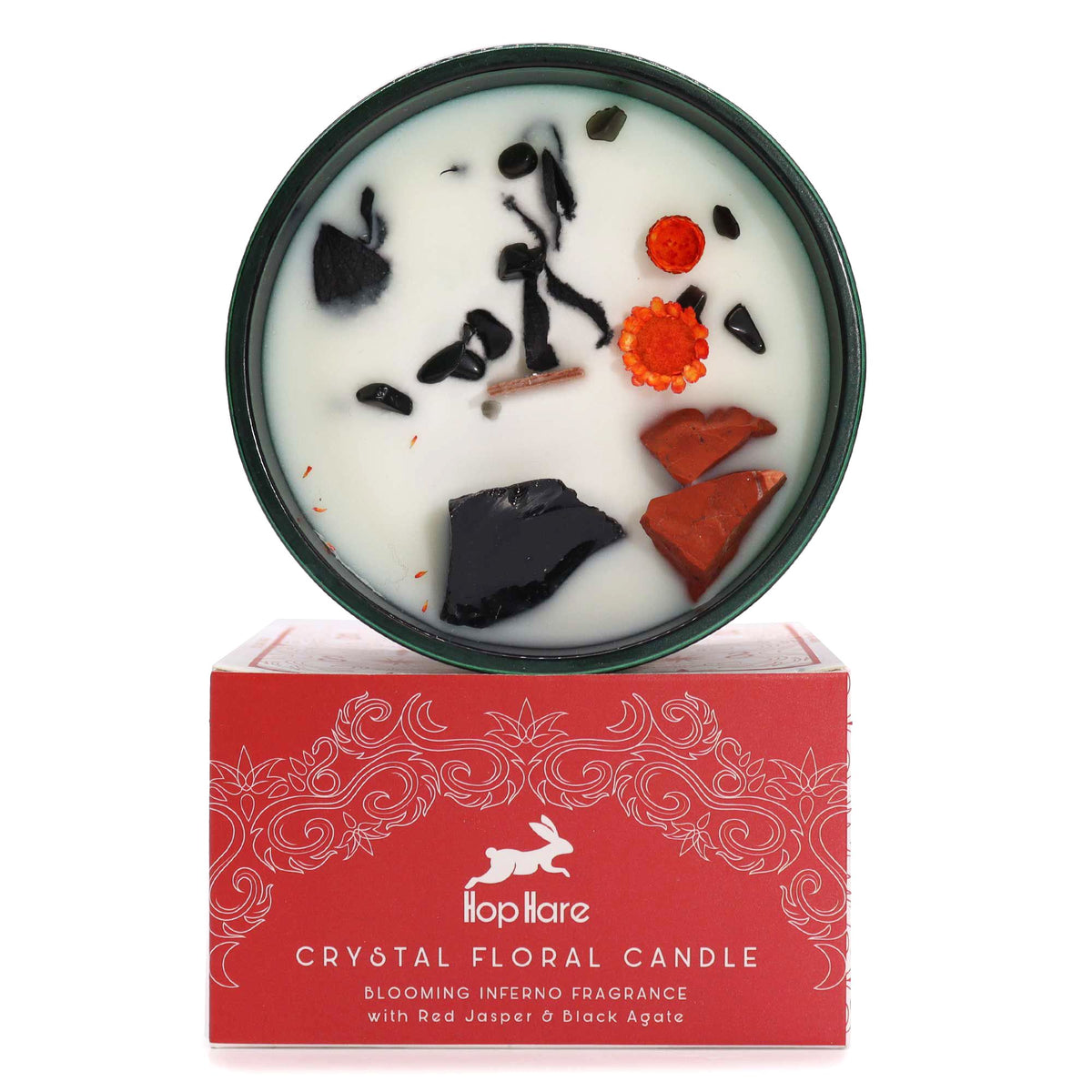 Hop Hare Crystal Magic Flower Candle - The Devil - Spiru-shop.nl