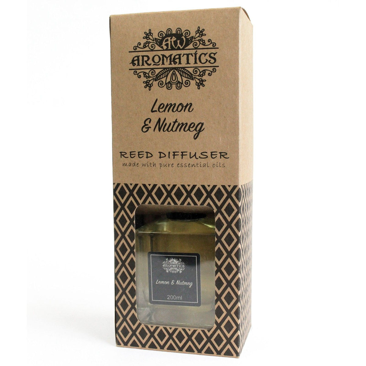 200ml Lemon & Nutmeg Essential Oil Reed Diffuser - Spiru-shop.nl