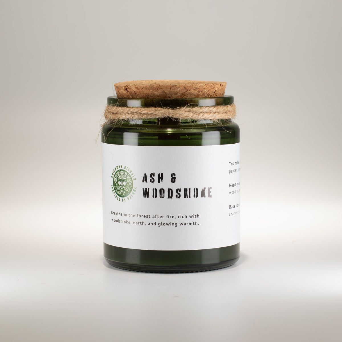 Greenman Woodwick Soy Candle - Ash & Woodsmoke - Spiru-shop.nl