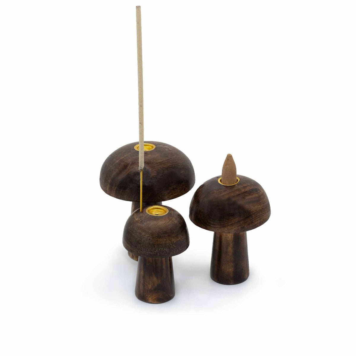 Set of 3 Incense Cone Mushrooms ((10cm 9cm 8cm) - Spiru-shop.nl